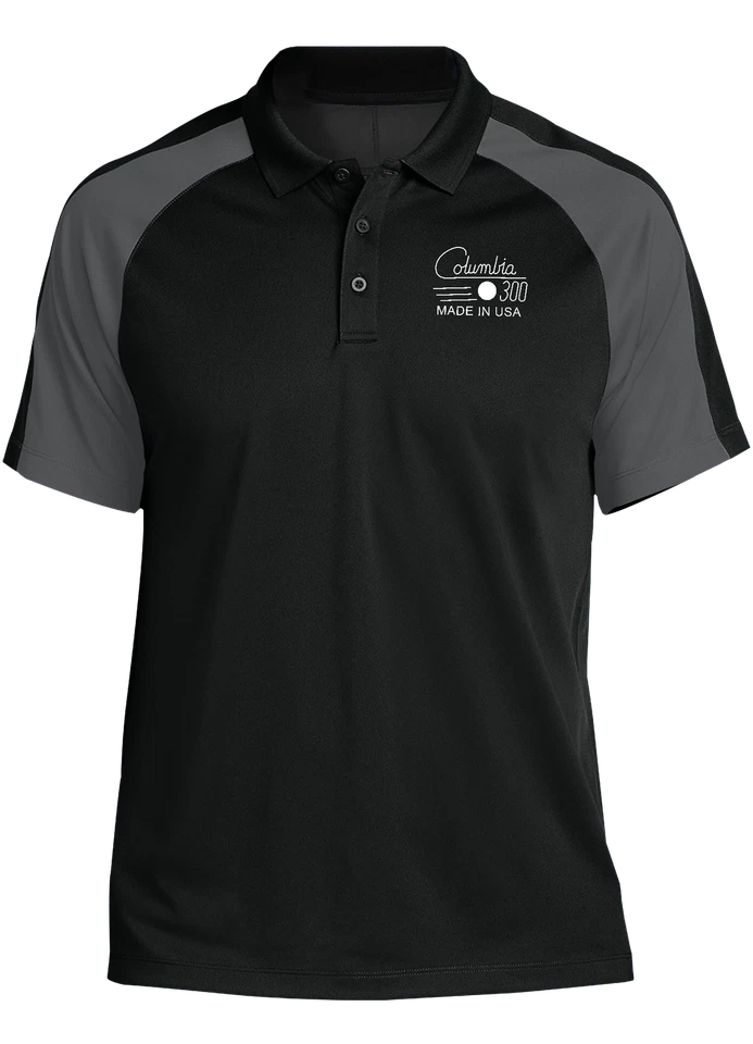 Columbia 300 Bowling Retro White Tournament Polo Black/Gray - Image 1 of 1