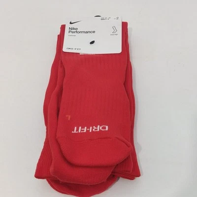 Nike Over The Calf Socks University Red/White 2 Pack Women’s 4-6 Youth 3Y-5Y NEW - Image 1 of 3