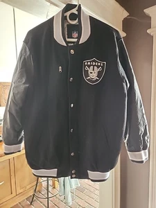 Vintage Raiders GIII G3 Jacke Mantel Herren Large NFL Kunstleder Ärmel - Bild 1 von 5