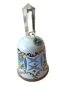 **Vintage RTL Czech BOHEMIAN handcut CRYSTAL BELL floral 5 inch!! - Picture 1 of 4