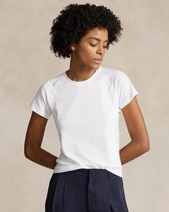 RLX Ralph Lauren Damen Stretch Jersey Kurzarm T-Shirt Weiß Größe M M - Bild 1 von 9