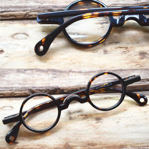 Vintage Small Round 34mm Eyeglass Frames Acetate Full Rim Hand Made Unisex