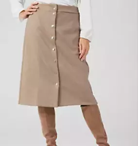 Kim & Co Shadow Pleather Button Front Rock Taupe Neu Gr. Medium QVC kmbx2 - Bild 1 von 3