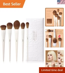 Juego de brochas de maquillaje vegano de 5 piezas - Base suave, rubor, contorno, iluminador - Imagen 1 de 8