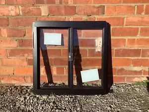 600h x 610w Aluminum Sliding Window TEXTURA BLACK Clear Float New - Picture 1 of 5