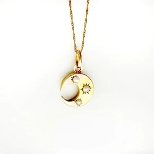 Antiguo colgante de oro de 18k y perlas finas - Imagen 1 de 10