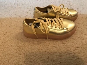 J.CREW CREWCUTS Kinder POP Schuhe Leder Sneaker mit Leuchtsohlen GR. K5 - Bild 1 von 7