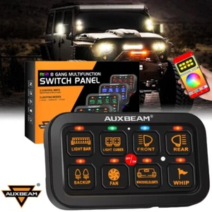 For Jeep AUXBEAM Multifunction 8 Gang RGB Switch Panel bluetooth APP Controller - Picture 1 of 12