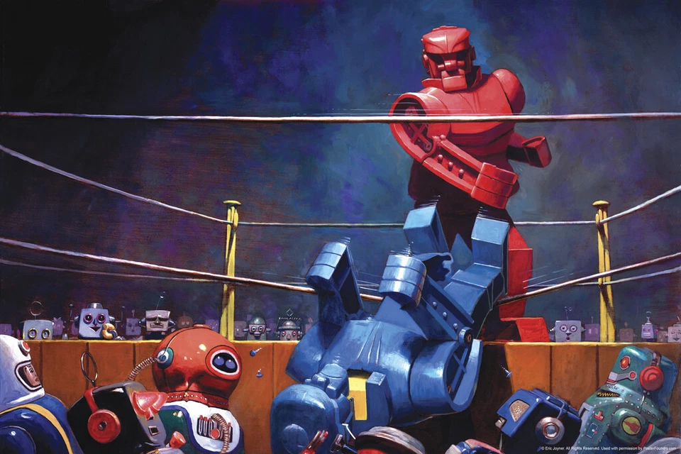 DECOR LOGISTICS The Final Blow by Eric Joyner Rock Em Sock Em Robots Art Print Poster 12x18