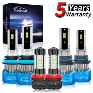 For Ford Edge 2007-2010 6Pcs 9005+H11+H11 LED Headlight Kit Hi/Lo Fog Beam Bulbs - Picture 1 of 19