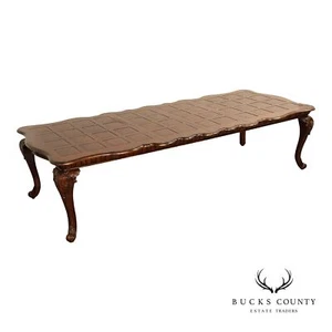 French Louis XV Style Expandable Parquetry Top Dining Table - Picture 1 of 13