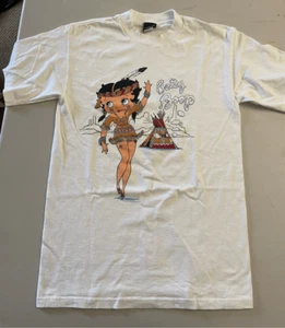 Camiseta Betty Boop 1995 Vintage Diamante Polvo Gráfico Nativo Americano Mediana - Imagen 1 de 8