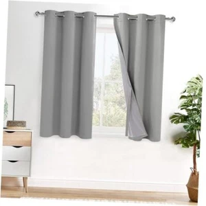 100% Blackout Window Curtains - Thermal 42"W x 54"L (Pack of 2) Light Grey - Picture 1 of 8