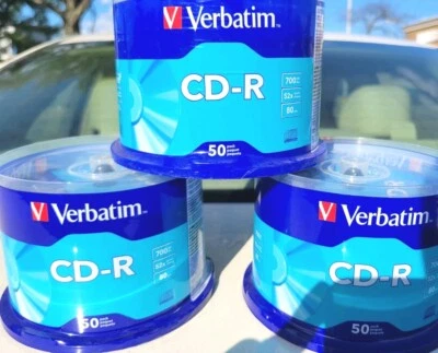 Lot Of 3 Verbatim CD-R Discs 700MB/80min 52x Spindle Silver 50/Pack 94691 - Image 1 of 4