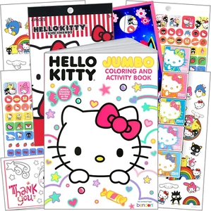 Hello Kitty Coloring Book and Stickers Super Set~ Shaped Foil Cover Hello Kitty  - Picture 1 of 14
