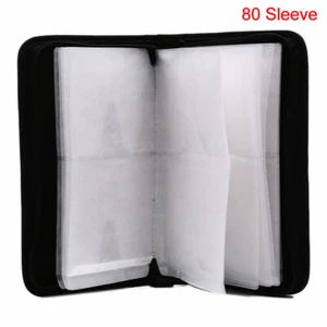 80 Sleeve CD DVD Blu Ray Disc Carry Case Holder Bag Wallet Storage Ring Bind-MA - Zdjęcie 1 z 12