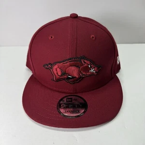 New Era Arkansas Razorbacks 9FIFTY Snapback Hat Cap Adjustable Red NCAA College - Picture 1 of 8