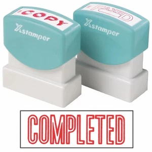 X-Stamper Self Inking Ink Stamp COMPLETED Pre-Inked, Re-inkable Up To 100,000 Im - Picture 1 of 2