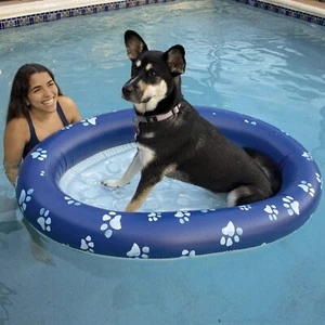 Inflatable Pet Float for Med and Large Dog up to 100 lbs. Blue Pool Candy - Picture 1 of 3