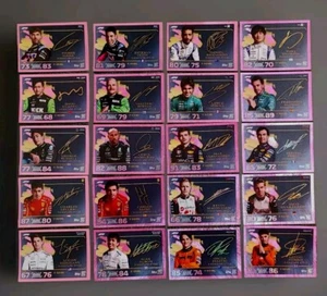 2024 Różowy równoległy styl sygnaturowy pełny zestaw 20 kart Turbo Attax Indie F1 Topps - Zdjęcie 1 z 9