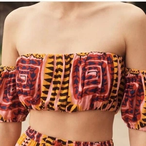 Joao Incerti For Anthropologie The Cecy Off-The-Shoulder Crop Top Boho Medium - Picture 1 of 9