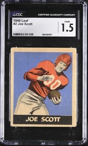 Hoja #2 1949 Joe Scott New York Giants - CGC 1,5 Fair  - Imagen 1 de 2