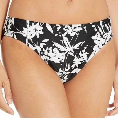 Tommy Hilfiger Womens Small Floral Hipster Bikini Bottoms Black White NWT - Image 1 of 4