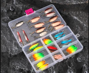30pcs Colorful Casting Fishing Spinner Baits Trout Trolling Spoon Fishing Lures - Picture 1 of 12