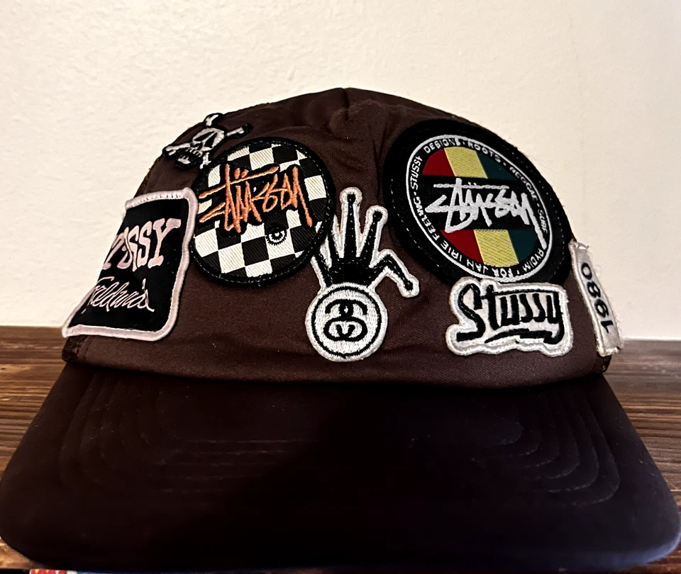 OG Vintage Stussy Crown Logo Patches All Logo Trucker Hat  Late 2000s - Image 1 of 1