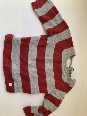 Suéter Zara 9-12 M Gris Rojo Rayas Manga Larga Usado Foto 1 de 2