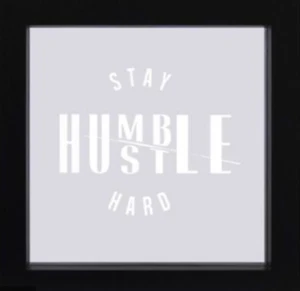 Brand NEW - LED "Humble Hustle" Sentiment Framed Wall Art - Lights UP - Picture 1 of 2