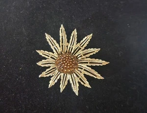 Vintage Sarah Coventry Flower Burst Brosche Anstecknadel goldfarben Sonnenblume - Bild 1 von 1