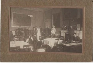 OLD WWI PHOTOGRAPH REHABILITATION HOME NURSES AND PIANO C1916 - Picture 1 of 2