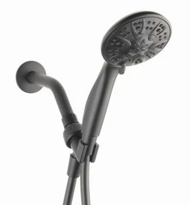 Cabezal de ducha portátil de 5 ajustes negro mate - Imagen 1 de 7