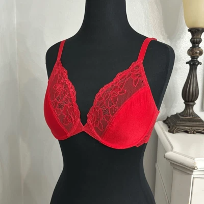Sujetador de encaje rojo sin forro Wacoal talla 34C Foto 1 de 4