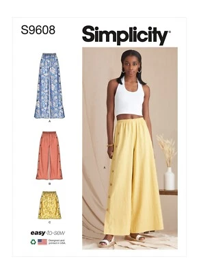 SIMPLICITY 9608 MISSES PANTS & SKIRT Sewing Pattern Sizes 4 - 12 & 14 - 22 - Image 1 of 4