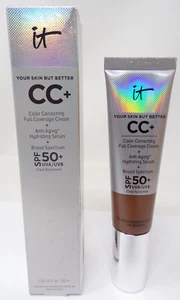 it Cosmetics CC + Full Coverage Cream SPF 50 Deep Mocha 1.08fl oz/32ml - Picture 1 of 8