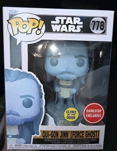Funko POP! Star Wars Qui-Gon Jinn Force Ghost GITD Glow Dark EXCLUSIVE IN HAND! - Picture 1 of 8
