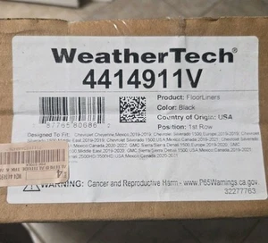 WeatherTech FloorLiner for 2019-2025 Chevrolet Silverado 1500 - Black - Picture 1 of 2