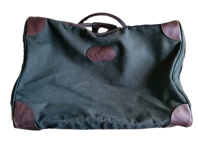 BOLSO DE ROPA PLEGABLE ORVIS CAZA PESCA VINTAGE RARO CUERO LONA Foto 1 de 4