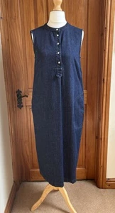 Toast Blue Denim Sleeveless Dress With Pockets Size 10 - Picture 1 of 12