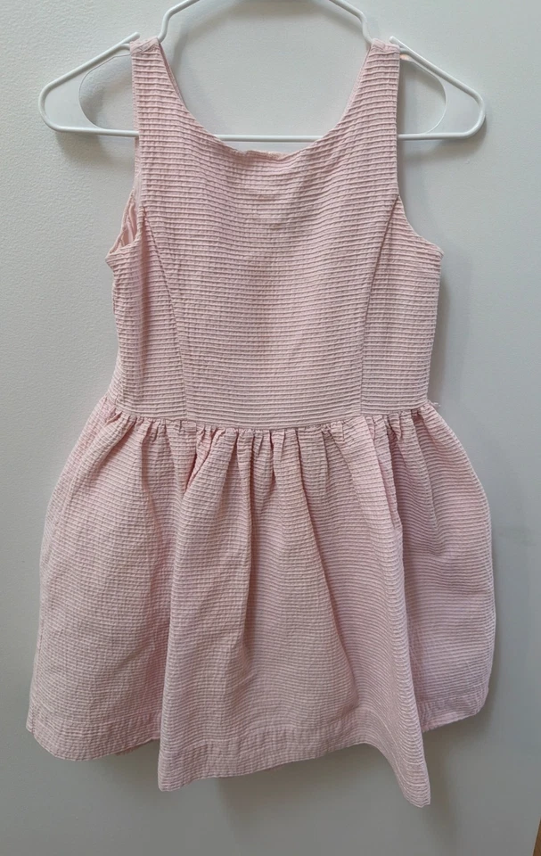 Polo Ralph Lauren Girls Pink Textured Sleeveless Button Front Dress Size 14 - Image 1 of 4