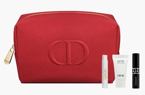 Dior 4pc Set Red Zipped Cosmetic Pouch, J'adore, Overcurl Mascara, Cleanser - Picture 1 of 1