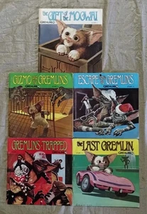5 Vintage Gremlins 33 1/3 RPM Vinyl Record Read Along Story Books 1984 GIZMO Set - Foto 1 di 8