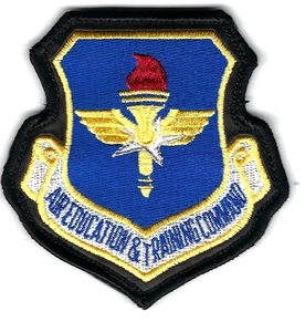 PATCH USAF AETC AIR EDUCATION & TRAINING COMMAND LEATHERETTE BACKING - Picture 1 of 1