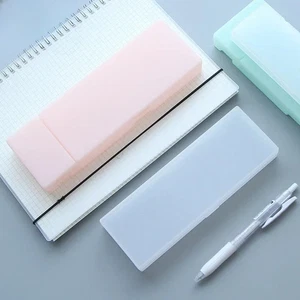 Feder Mäppchen Stiftetasche Schreibwarenbox Kunststoff transparent matt - Bild 1 von 8