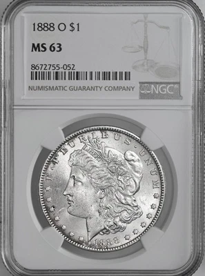 1888-O  $1  MORGAN SILVER DOLLAR  "NEW ORLEANS MINT"  NGC MS63 #8672755-052 - Image 1 of 4