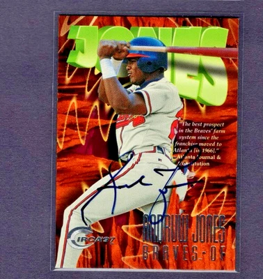 1997 SKYBOX CIRCA PACK INSERTED EXCH AUTOGRAPH ROOKIE #329 ANDRUW JONES #029/200 - Image 1 of 2