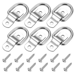 6 Pack D Ring Tie Down Anchors 1/4" Heavy Duty Stainless Steel Trailer Tie Do... - Picture 1 of 7