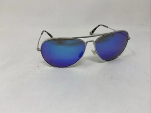 MAUI JIM Mavericks MJ264-17 61/14-137 SILVER BLUE MIRROR AVIATOR POLARIZED ER68 - Picture 1 of 10